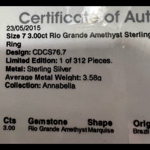 Amethyst 3 Carat Marquise Cut Sterling Silver Ring - Picture 10 of 10